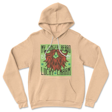 My Ginger Beard Is My Lucky Charm Hoodie in Heather Sand Dune color